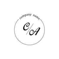 eerste ca logo monogram brief minimalistisch vector