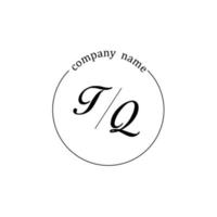 eerste tq logo monogram brief minimalistisch vector