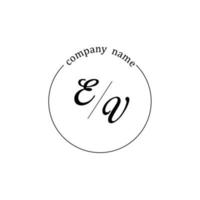 eerste ev logo monogram brief minimalistisch vector