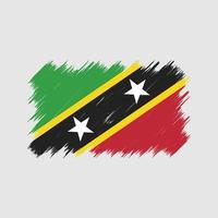 saint kitts en nevis vlagborstel. nationale vlag vector