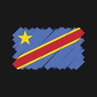 republiek congo vlag borstel. nationale vlag vector