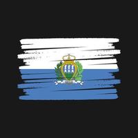 san marino vlagborstel. nationale vlag vector