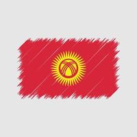 Kirgizische vlag penseelstreken. nationale vlag vector