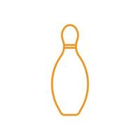 eps10 oranje vector bowling pin lijn pictogram geïsoleerd op een witte achtergrond. bowling kegel symbool in een eenvoudige, platte trendy moderne stijl voor uw website-ontwerp, logo, pictogram en mobiele applicatie