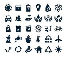 ecologie icon set collectie vector