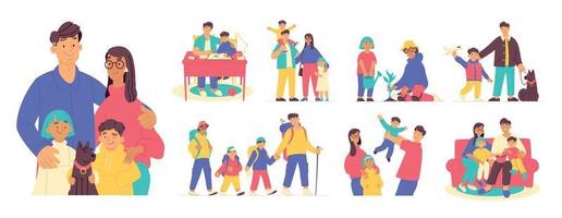 familie flat set vector