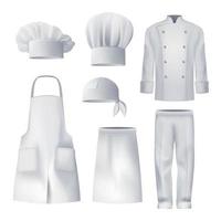 culinaire kleding realistische set vector