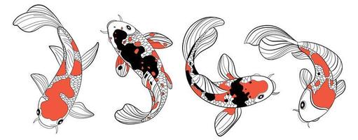 koi vissen kleur tekening vector