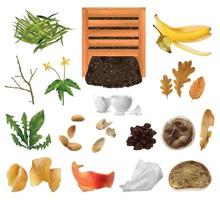 compost items realistische set vector