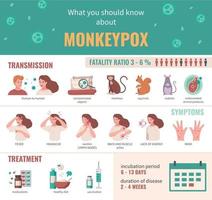 infographics van het apenpokkenvirus vector