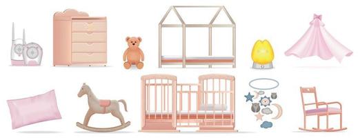 babykamer realistische set vector