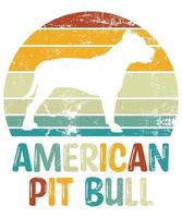 grappige Amerikaanse pitbull vintage retro zonsondergang silhouet geschenken hondenliefhebber hondenbezitter essentieel t-shirt vector