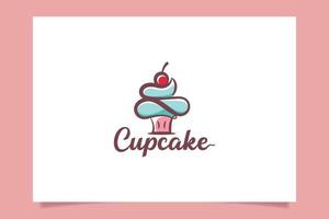 eenvoudige cupcake-logo-vectorafbeelding voor elk bedrijf, vooral voor bakkerij, cake, eten en drinken, café, enz. vector