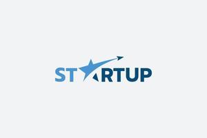 startup-logo met een ster en raket als letter a vector
