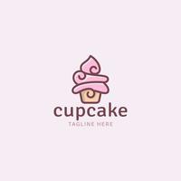 eenvoudige cupcake-logo-vectorafbeelding voor elk bedrijf, vooral voor bakkerij, cake, eten en drinken, café, enz. vector