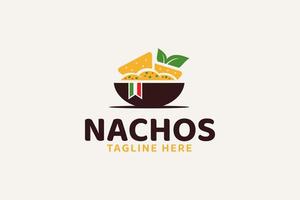 nachos-logo voor elk bedrijf, speciaal voor eten en drinken, fastfood, bezorgmaaltijden, foodtruck, café, enz. vector