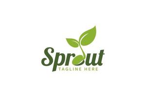 sprout-logo met lettor o als de spruit voor elk bedrijf. vector