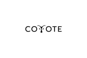 coyote-logo met coyote-letters met coyote-gezicht als letter y vector