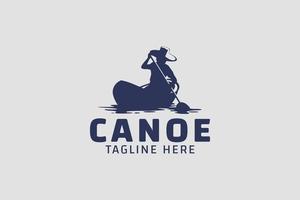 kano-logo voor elk bedrijf, speciaal voor kanoën, kajakken, sport, buitenactiviteiten, enz. vector