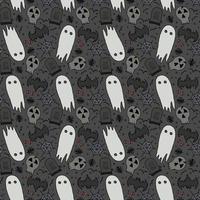 naadloos halloween-patroon. doodle halloween achtergrond vector