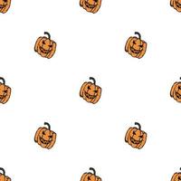 gelast halloween pompoen patroon. Halloween-achtergrond met enge pompoen vector