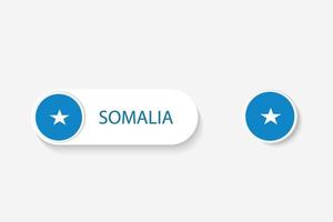 Somalië knop vlag in illustratie van ovaal gevormd met woord van Somalië. en knop vlag somalië. vector