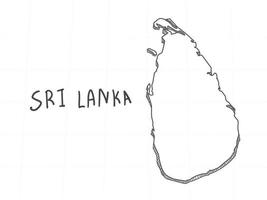 hand getekend van sri lanka 3D-kaart op witte achtergrond. vector