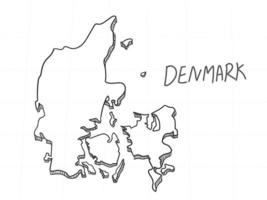 hand getekend van Denemarken 3D-kaart op witte achtergrond. vector