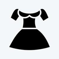 icoon dirndl. geschikt voor onderwijs symbool. glyph-stijl. eenvoudig ontwerp bewerkbaar. ontwerp sjabloon vector. eenvoudige illustratie vector