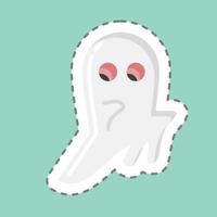 sticker lijn gesneden geest. geschikt voor halloween-symbool. eenvoudig ontwerp bewerkbaar. ontwerp sjabloon vector. eenvoudige illustratie vector