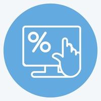 pictogram online lening. geschikt voor onderwijs symbool. blauwe ogen stijl. eenvoudig ontwerp bewerkbaar. ontwerp sjabloon vector. eenvoudige illustratie vector