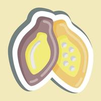 sticker cacao pod. geschikt voor noten symbool. eenvoudig ontwerp bewerkbaar. ontwerp sjabloon vector. eenvoudige illustratie vector