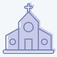 icoon kerk. geschikt voor onderwijs symbool. tweekleurige stijl. eenvoudig ontwerp bewerkbaar. ontwerp sjabloon vector. eenvoudige illustratie vector