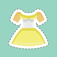 stickerlijn gesneden dirndl. geschikt voor onderwijs symbool. eenvoudig ontwerp bewerkbaar. ontwerp sjabloon vector. eenvoudige illustratie vector