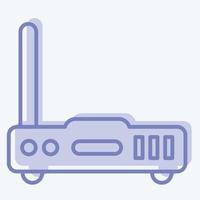 pictogram router. geschikt voor computercomponenten symbool. tweekleurige stijl. eenvoudig ontwerp bewerkbaar. ontwerp sjabloon vector. eenvoudige illustratie vector