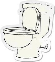 noodlijdende sticker cartoon doodle van een badkamer toilet vector