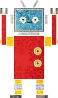 retro illustratie stijl cartoon robot vector