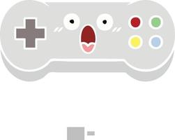 egale kleur retro cartoon gamecontroller vector