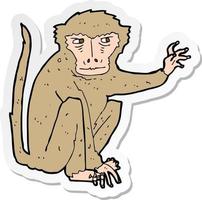 sticker van een cartoon boze aap vector