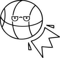 lijntekening cartoon basketbal vector