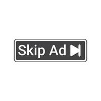 vector overslaan advertentieknop geschikt voor youtube-video's.
