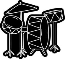cartoon icoon tekening van een drumstel vector