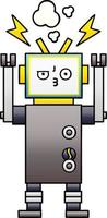 gradiënt gearceerde cartoon robot vector