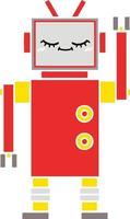 egale kleur retro cartoon robot vector