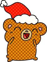 kerst cartoon van kawaii beer vector
