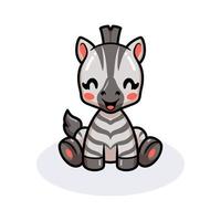 schattige baby zebra cartoon zitten vector