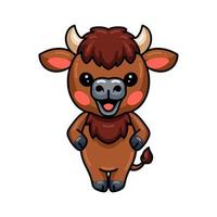 schattige baby yak cartoon staand vector