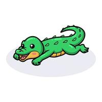 schattige kleine groene krokodil cartoon vector