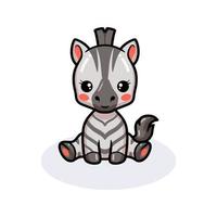 schattige baby zebra cartoon zitten vector