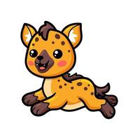 schattige baby hyena cartoon rennen vector